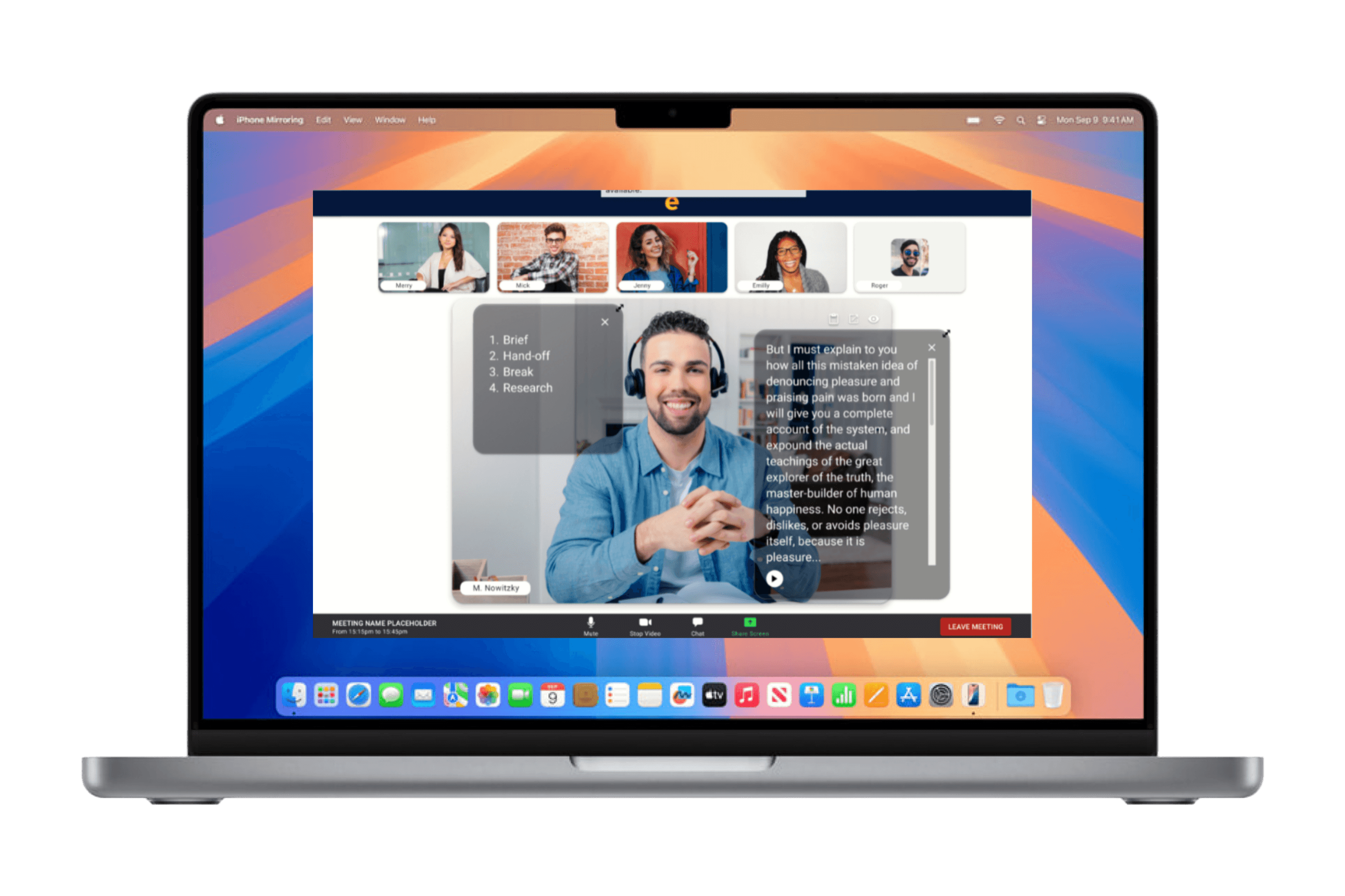 Meeting Interface on Laptop